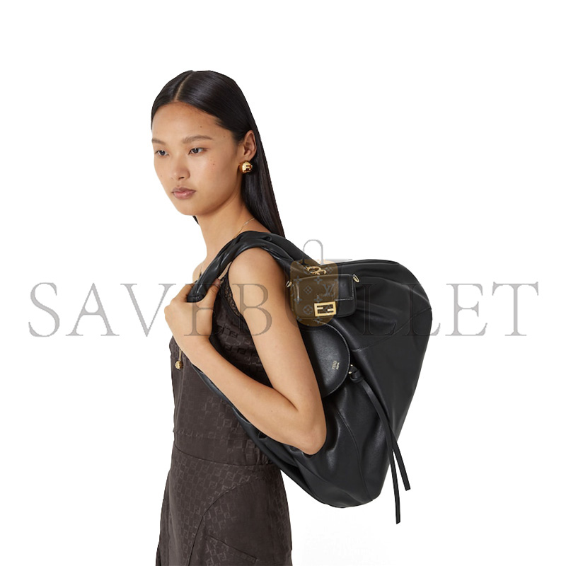 F**di spy black leather bag 8br839ayctf0kur (48*22*20cm)